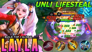 WTF CRITICAL  LIFESTEAL New Layla Best Build amp Emblem for Auto Win  Build Top Global Layla [upl. by Ahsenahs]