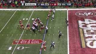 Super Bowl XLVII Ravens vs 49ers 4th Down Play Slow Mo [upl. by Nalyorf]