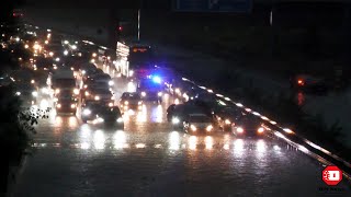 Starkes Unwetter über Duisburg A59 überfluttet 130824 [upl. by Wilbert]