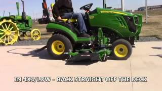 John Deere 1025R Mower Deck Removal and Install [upl. by Atiek]