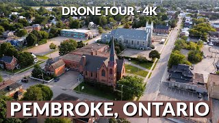 Pembroke Panorama Soaring Above in 4K  A Drones View of Ontarios Charming Riverside Town [upl. by Ise]