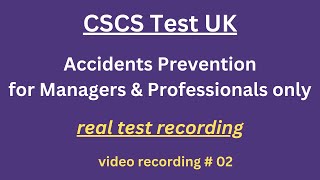 CSCS Test UK 2024 CSCS Card UK  CSCS Test for Managers amp Professionals 2 accidents prevention [upl. by Liakim]