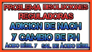 Cómo calcular el pH de DISOLUCIONES AMORTIGUADORAS ÁCIDAS Variación de pH al añadir una base fuerte [upl. by Lenno519]