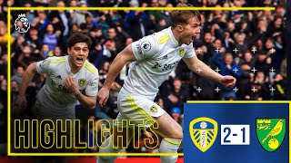 Highlights Leeds United 21 Norwich City  GELHARDT SCORES INJURYTIME WINNER Premier League [upl. by Aratnahs]