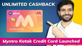 Kotak Myntra Credit Card Launched  UNLIMITED CASHBACK on ALL 🔥🔥 [upl. by Tychonn]