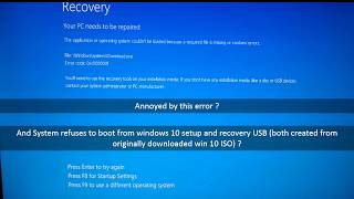 FIX windows 10 winloadexe startup error 2017 [upl. by Nybor]