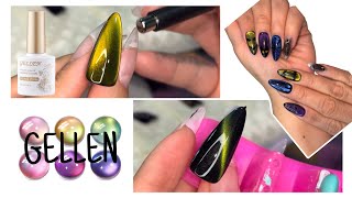 Cat Eye Magnetic Gel Polishes  GELLEN  ReViEw [upl. by Allayne]