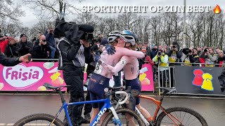 Wat een respect voor de dames Fem van Empel amp Puck Pieterse World Championship Elite Women 2023 [upl. by Fidelity45]