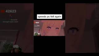 Speeds PC falls on him again 😭 gamergirl gaming gamingvideos ishowspeed gamers vr [upl. by Atarman]