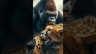 Leopard Vs Gorilla 🦍 🦁 कौन जीतेगा ये महामुकाबला🤔😳 leopard wildlife gorilla short [upl. by Lipson]