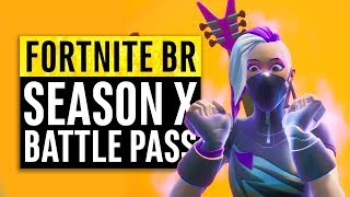 Fortnite  Season X Battle Pass Reactions All skins upgrades and unlockables [upl. by Idmann]