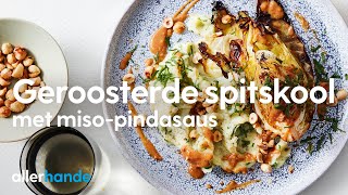 Geroosterde spitskool met misopindasaus  Recept  Allerhande [upl. by Brodench]