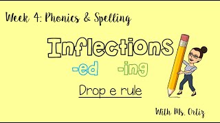 Week 4 PhonicsSpelling Inflections Drop e rule [upl. by Ailbert]