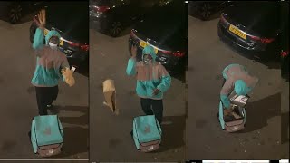 Deliveroo driver eats customers food as she doesnt want to come down [upl. by Rae]