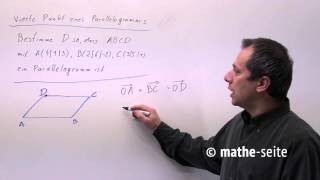 Den vierten Punkt eines Parallelogramms berechnen Beispiel 1  V0504 [upl. by Conan878]