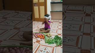 Thakkali vengayam 🍅🧅 cutebaby funny funnyvideos youtubeshorts [upl. by Netsoj]