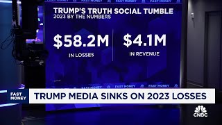 Trump Medias 2023 losses add up to more than 58 million stock sinks [upl. by Tergram991]