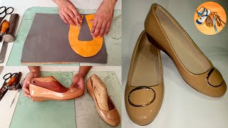 How to Make Ballerina Shoes with Simple Tools  Handmade Beautiful Ballerina Shoe Making Tutorial [upl. by Yadsendew]