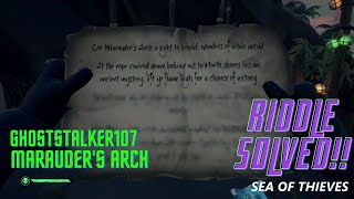 Marauders Arch Riddle Solved Sea of Thieves [upl. by Reichel]