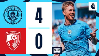 HIGHLIGHTS Man City 40 Bournemouth  Gundogan Foden De Bruyne and Lerma OG Goals [upl. by Rentsch]