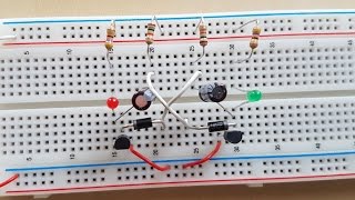 Astabile Kippstufe auf dem Breadboard Schaltplan amp Frequenz [upl. by Lim805]