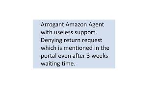 Poor Amazon customer service on retun items [upl. by Alaine]