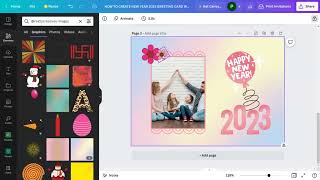 How to create new year card 2023 with photo in Canva  How to create personalized card for new year [upl. by Mahalia415]