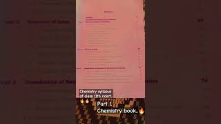 Chemistry syllabus of class 11th ncert book🔥 part 1 book of chemistry🔥chemistry chemistryfacts [upl. by Gosser]