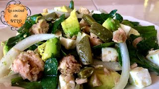 ENSALADA DE NOPALES ATÚN Y ESPINACA🥗😉 [upl. by Eselrahc]