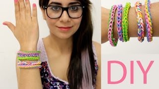 4 Ideas para hacer Pulseras con Ligas de Colores  Accesorios de Moda  Hablobajito [upl. by Rois]