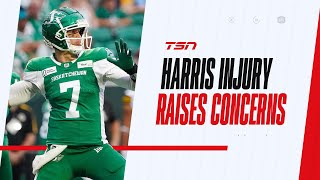 Harris knee injury raises concerns for Saskatchewan entering bye week [upl. by Hajan]