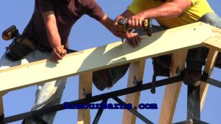 20x40x12 Steel Truss Pole Barn Kit Part 3 How We Install The Panels And Trim [upl. by Rogozen]