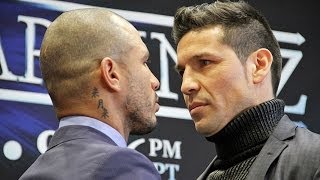 INTENSE FACEOFF MIGUEL COTTO VS SERGIO MARTINEZ New York City Press Conference [upl. by Ahsinaj157]