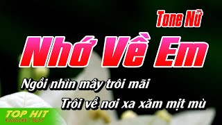 Nhớ Về Em Karaoke Tone Nữ Jimmy Nguyễn ► Karaoke Nhạc Hoa Lời Việt [upl. by Aurea]