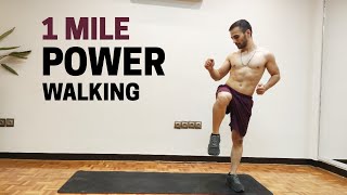 1 Mile POWER Walking Workout  Fat Burning Indoor Walk 2024 [upl. by Llenna]