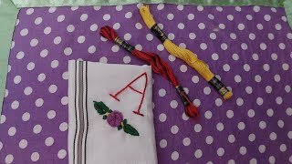 how to embroidery on handkerchief  hand embroidery for beginners  lets explore [upl. by Holly-Anne211]