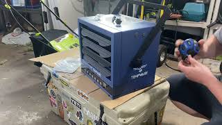 TEMPWARE Electric Garage Heater 7500 Watt Digital Fan Forced Ceiling Mount Shop Heater Review Work [upl. by Irallih776]