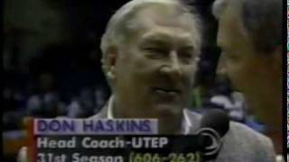 1992 NCAA UTEPKansas Haskins postgame interview [upl. by Navannod]