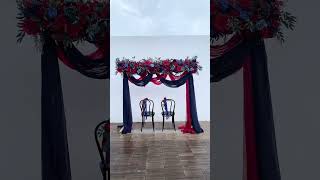 Red Blue Series With Greenery Chair Flower Wedding Decor Floral Rattan Propsdiy flower wedding [upl. by Ecirtac]