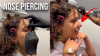 Nose Piercing 🥰 Quick Nostril piercing by undergroundbodypiercing [upl. by Akitan729]