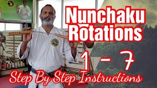 Nunchaku Rotations Basic 1 to 7 [upl. by Athene492]