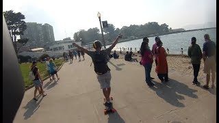 BOOSTED BOARD  Embarcadero Run and Racing Segways [upl. by Ahsitil]