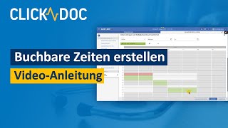 Buchbare Zeiten anlegen  CLICKDOC VideoAnleitung [upl. by Thorley]