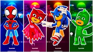 Catboy 🆚 Owlette 🆚 Gekko 🆚 Romeo  PJ Masks  Tiles Hop EDM Rush [upl. by Reggy875]