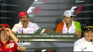 F1 Sutil and Trulli discuss Brazil gp inccident 2009 x264 [upl. by Janey823]