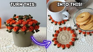 Crochet Pumpkin Coasters  Crochet Stepbystep  Brunaticality Crochet [upl. by Tristan287]