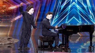 Michael Myers plays piano stuns audience on Americas Got Talent [upl. by Kcirdaed]