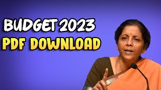 How to download budget 202324 pdf  budget 2023 key highlight pdf download [upl. by Gene]