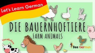 Deutsch lernen 9 Bauernhoftiere für Anfänger Vokabeln  9 Farm Animals for Beginners [upl. by Tnek161]