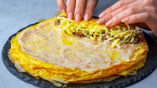 Pfannkuchen ohne Mehl gefüllt mit Hackfleisch und Pilzen Super cremig [upl. by Ja178]